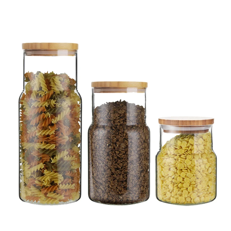 borosilicate glass containers with bamboo lid