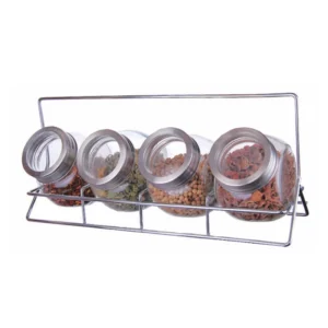 4 jars spice rack set