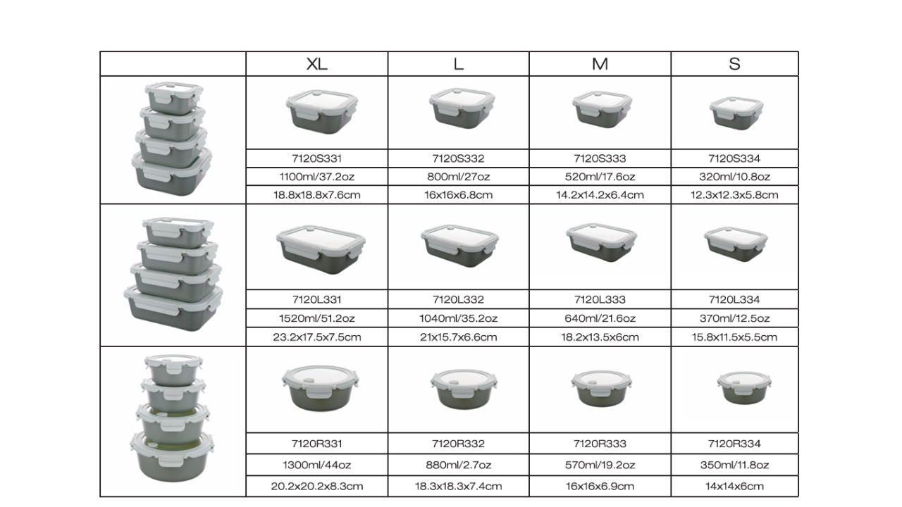 Glass Locking Food Container with Siliceous Glaze Coating Body