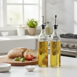 Vinegar and Oil Dispenser Set with Funnel and Scale