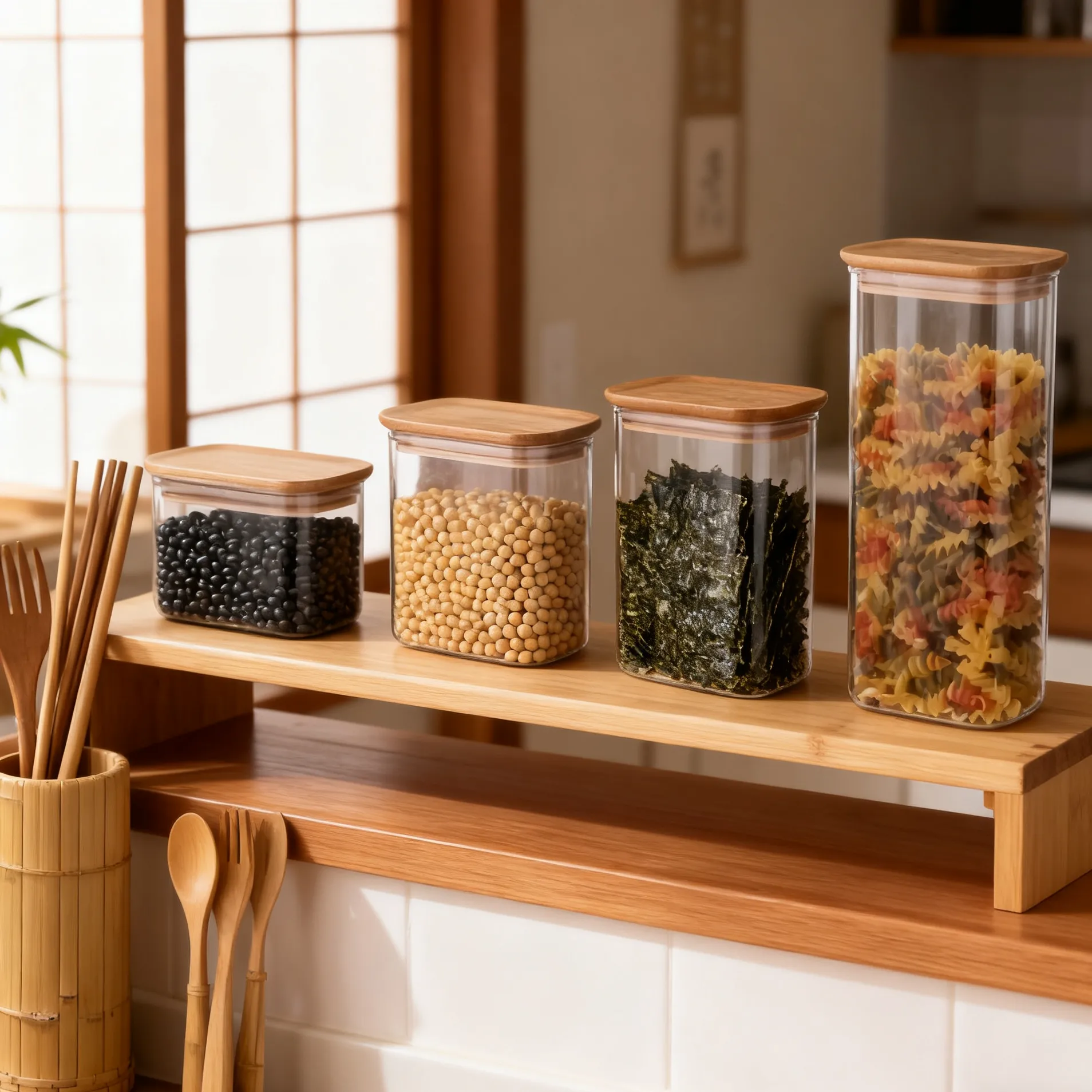 food container with bamboo lid