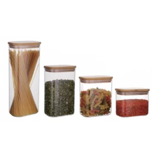 Glass Food Storage Containers with Bamboo Lids