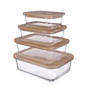 glass food container with lid 7074