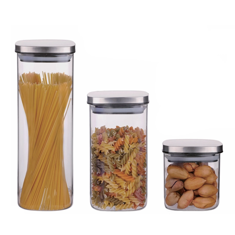 glass jars with stainless steel lids