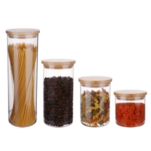 Borosilicate Glass Containers with Bamboo Lids