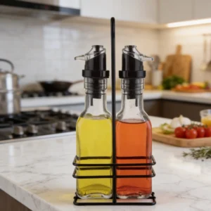 glass spice jar set with stand (1)