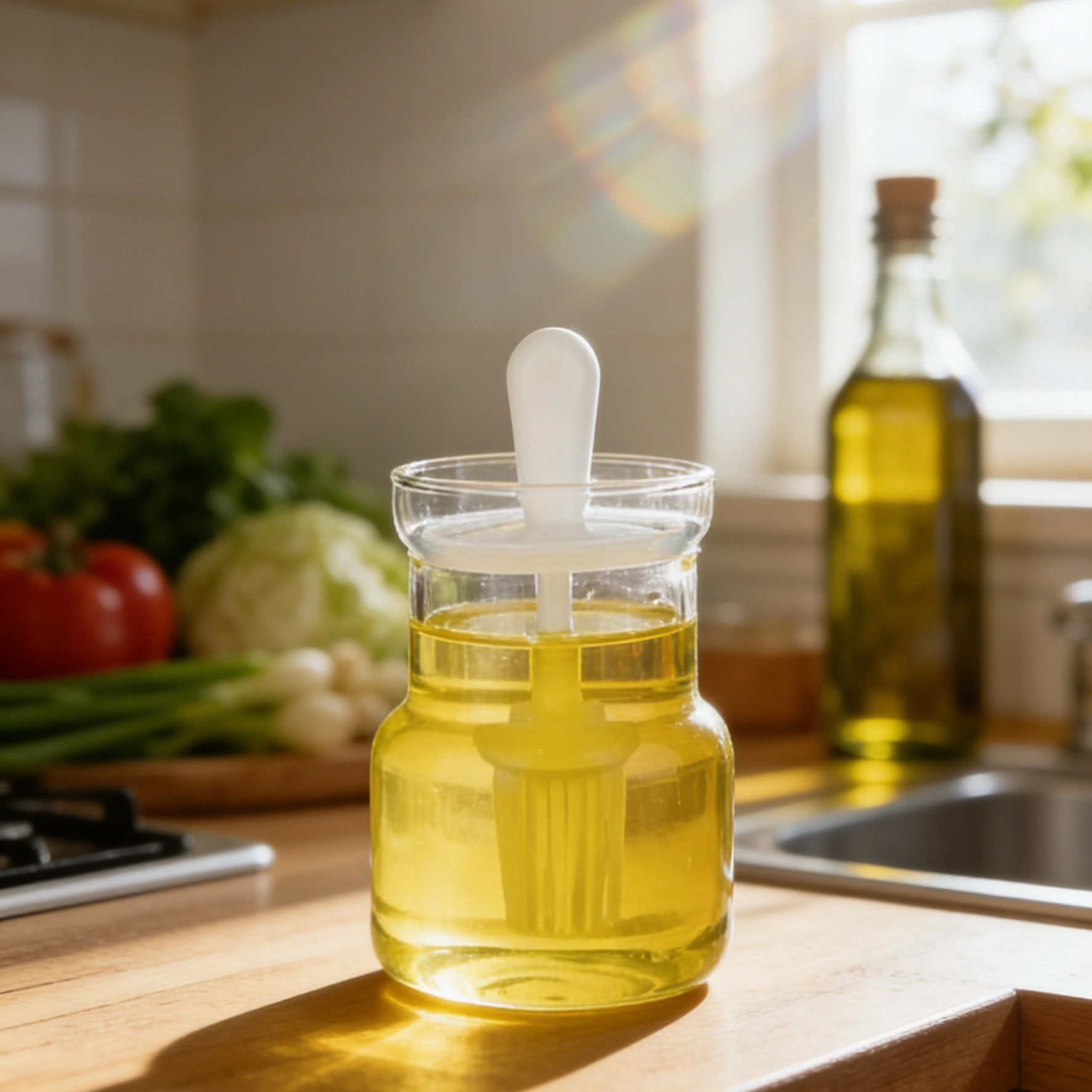 oil bottle with brush