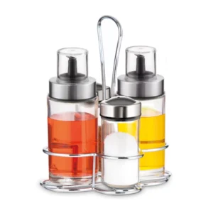 4PCS Salt Pepper Shaker and Oil & Vinegar Bottles Sets