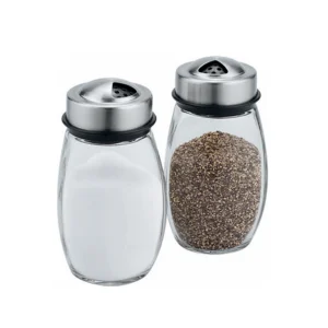 Stainless Steel and Glass Salt and Pepper Shakers