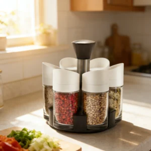 spice jar set with rotatable stand