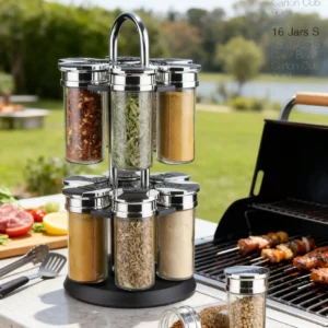 spice jar set with stand