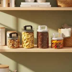 7140 Square Glass Canister Airtight Food Storage Container