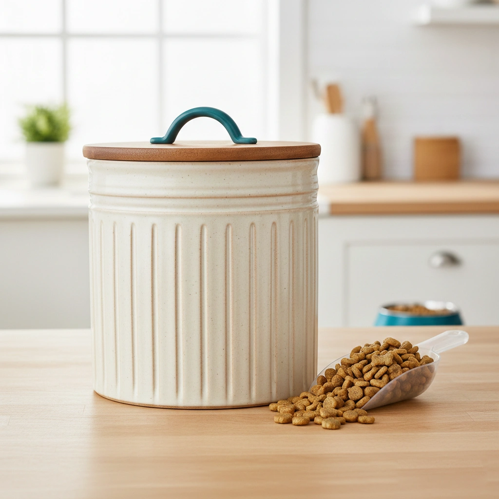 cramic pet food container