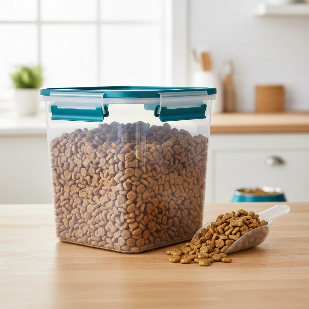 plastic dog food container