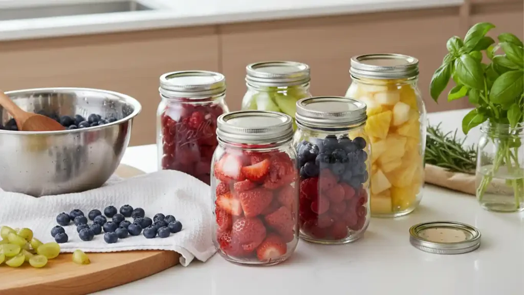 storing fruit in mason jars