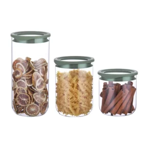 7158 glass kitchen canister set