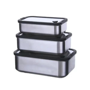 7177 Bento Box Stainless Steel Lunch Box with Tempered Glass Lid