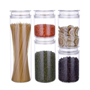 7197 Transparent Glass Jar with Airtight Leak Proof Lid