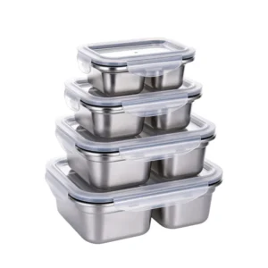 7201 stainless steel lunch box with compartments