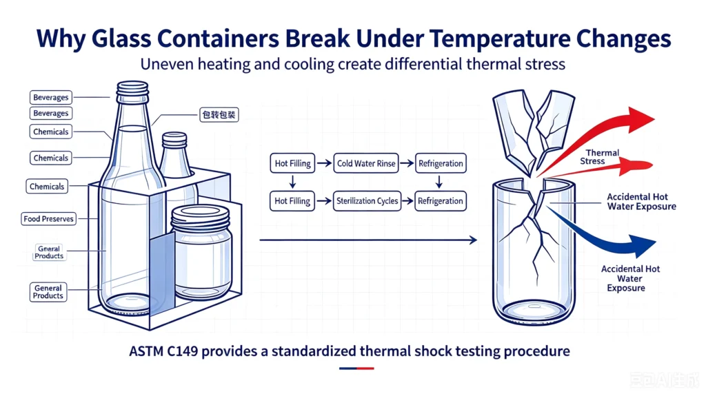 Thermal shock resistance testing of glass containers