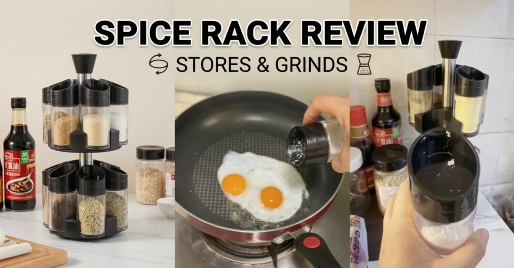 lazy susan double layer spice rack set